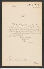 k.k. naturhistorisches Hofmuseum, Intendanzakten 1885-1896 (Hauer), Aktenzahl Z.188/1887, Seite 1
